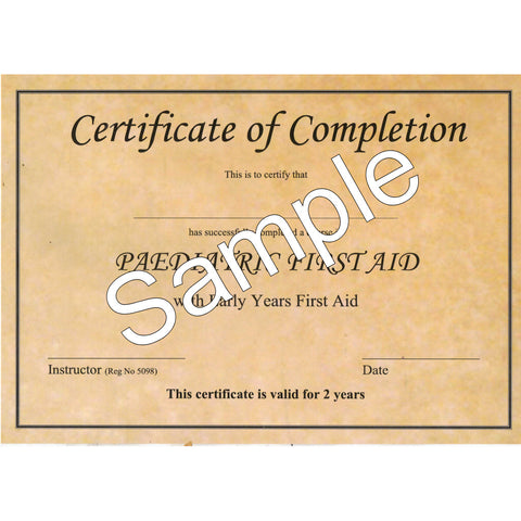 Replacement Certificate of Completion